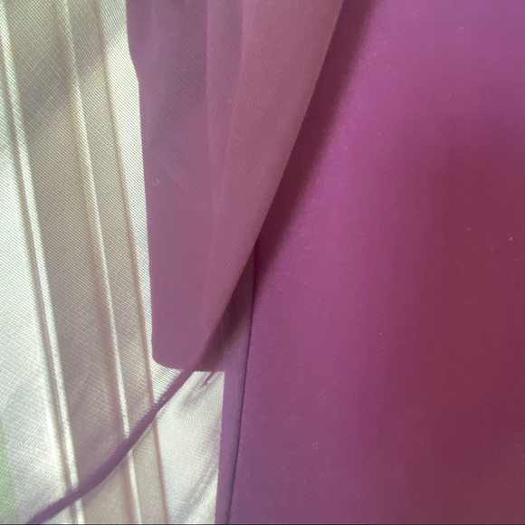 Dark purple blouse and jacket in one top with a metal embellishment on front - Picture 4 of 4